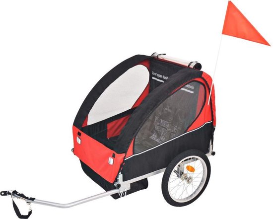 Vidaxl Fietskar Voor Kinderen 30 Kg Rood En - Zwart