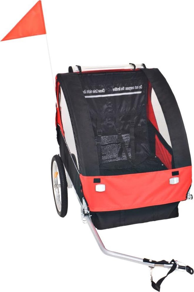Vidaxl Fietskar Voor Kinderen 30 Kg Rood En - Zwart