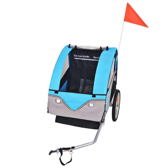 Vidaxl Fietskar Voor Kinderen 30 Kg En Blauw - Grijs