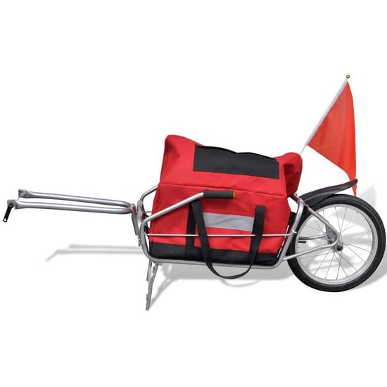 Vidaxl Fietskar Voor Vracht Met Wiel En Opbergzak - Rood