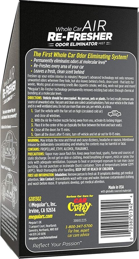 Meguiar's Air Refreshener - Black Chrome Scent G181302