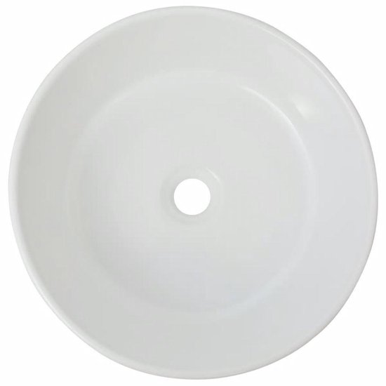 Vidaxl Wastafel Rond 40x15 Cm Keramiek - Wit
