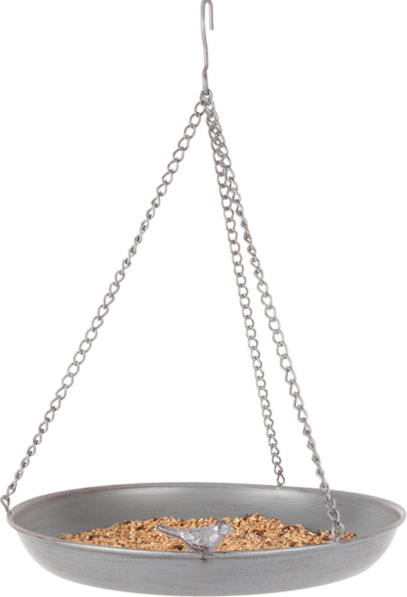 Vogelbad/voederschaal Hangend Rond Metaal 30,4 X 30,4 Cm - Vogeldrinkschaal/voederbak - Tuindecoraties