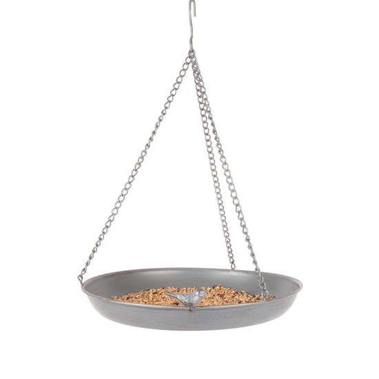 Vogelbad/voederschaal Hangend Rond Metaal 30,4 X 30,4 Cm - Vogeldrinkschaal/voederbak - Tuindecoraties