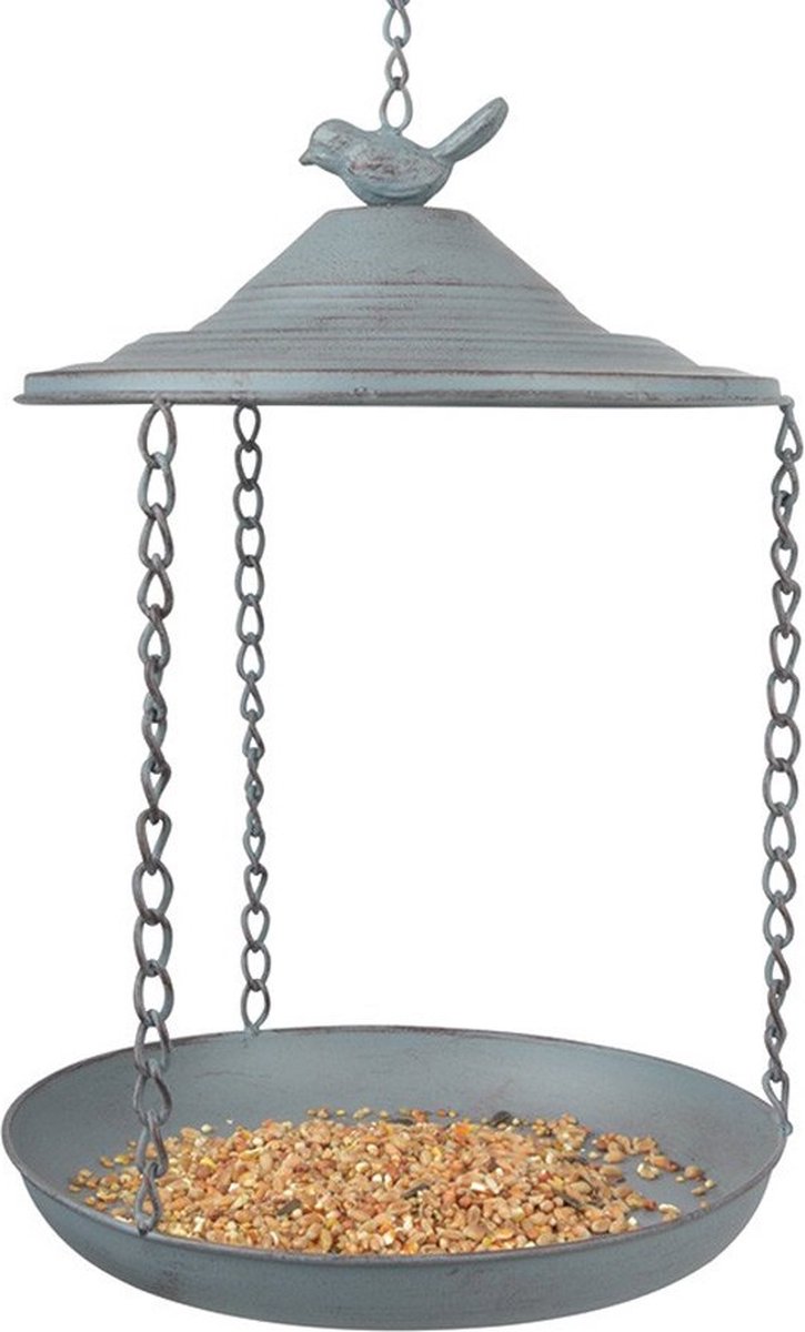 Vogelbad/voederschaal Hangend Rond Metaal 30,4 X 30,4 Cm - Vogeldrinkschaal/voederbak - Tuindecoraties