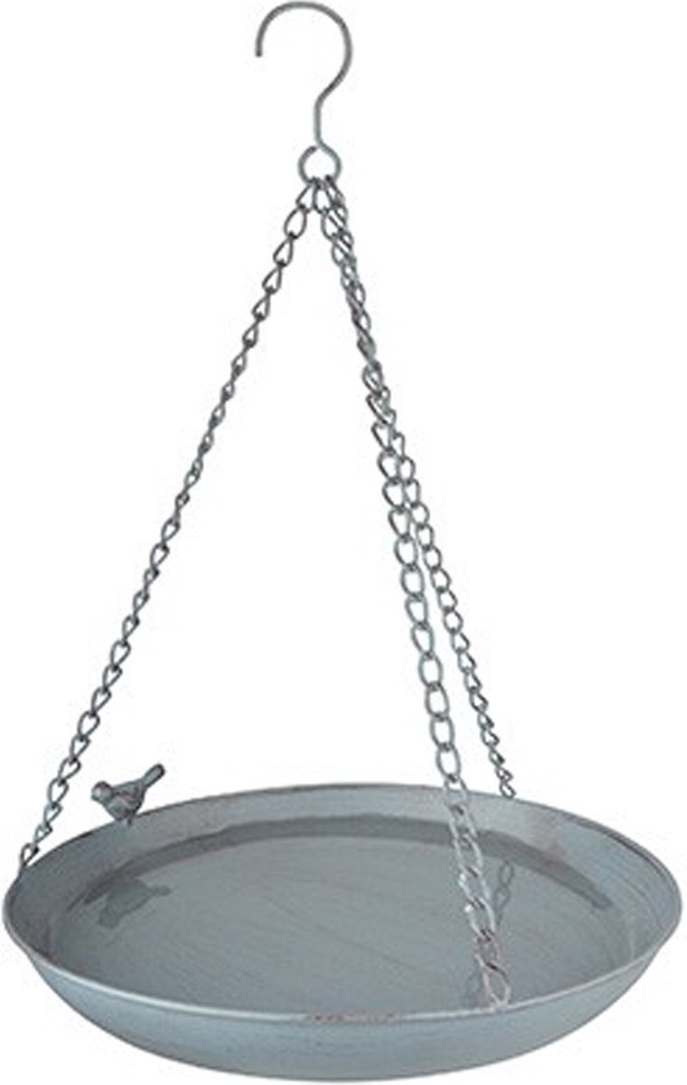 Vogelbad/voederschaal Hangend Rond Metaal 30,4 X 30,4 Cm - Vogeldrinkschaal/voederbak - Tuindecoraties