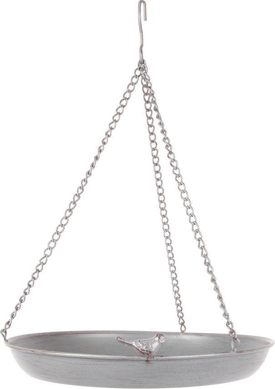 Vogelbad/voederschaal Hangend Rond Metaal 30,4 X 30,4 Cm - Vogeldrinkschaal/voederbak - Tuindecoraties