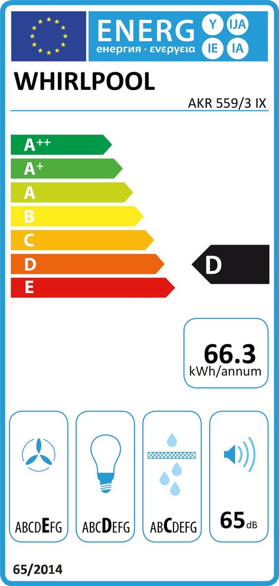 Whirlpool AKR 559/3 IX schouwkap - Silver