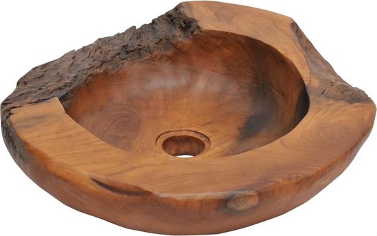 Vidaxl Wasbak Massief Teak 45 Cm - Bruin