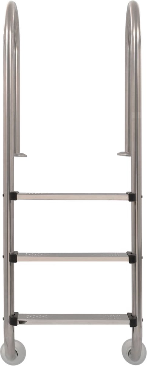 Vidaxl Zwembadladder Met 3 Sporten 120 Cm Roestvrij Staal - Silver