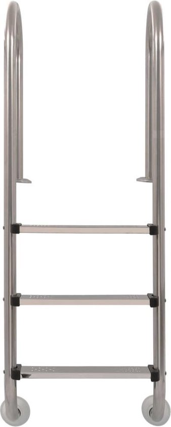 Vidaxl Zwembadladder Met 3 Sporten 120 Cm Roestvrij Staal - Silver
