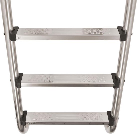 Vidaxl Zwembadladder Met 3 Sporten 120 Cm Roestvrij Staal - Silver