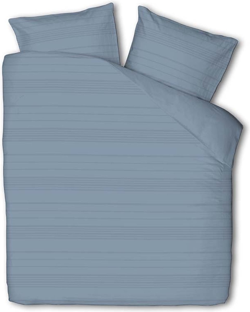 Luna Bedding Lunna Embossed Stripes 2-persoons (200 x 220 cm + 2 kussenslopen) Dekbedovertrek - Blauw