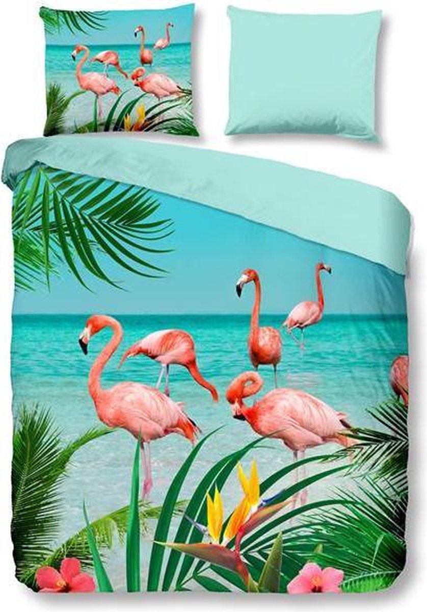 Pure Flamingo Dekbedovertrek - Lits-jumeaux (240x200/220 Cm + 2 Slopen) - Microvezel - Multi