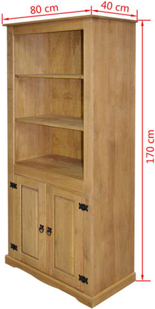 Vidaxl Wandkast Mexicaans Grenenhout Corona-stijl 80x40x170 Cm - Bruin