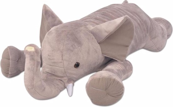 Vidaxl Knuffelbeest Olifant Xxl 95 Cm - Grijs