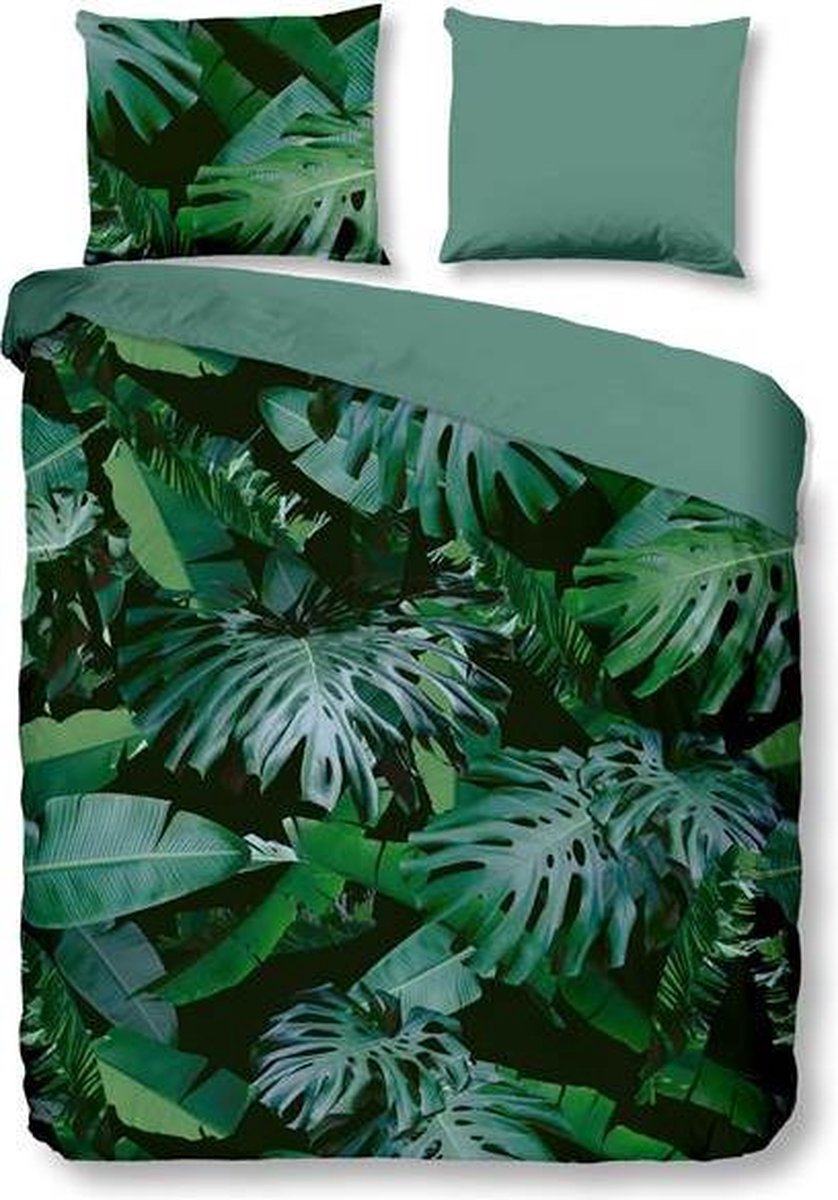 Snoozing Jungle Flanel Dekbedovertrek - Lits-jumeaux (260x200/220 Cm + 2 Slopen) - Flanel - Green - Groen