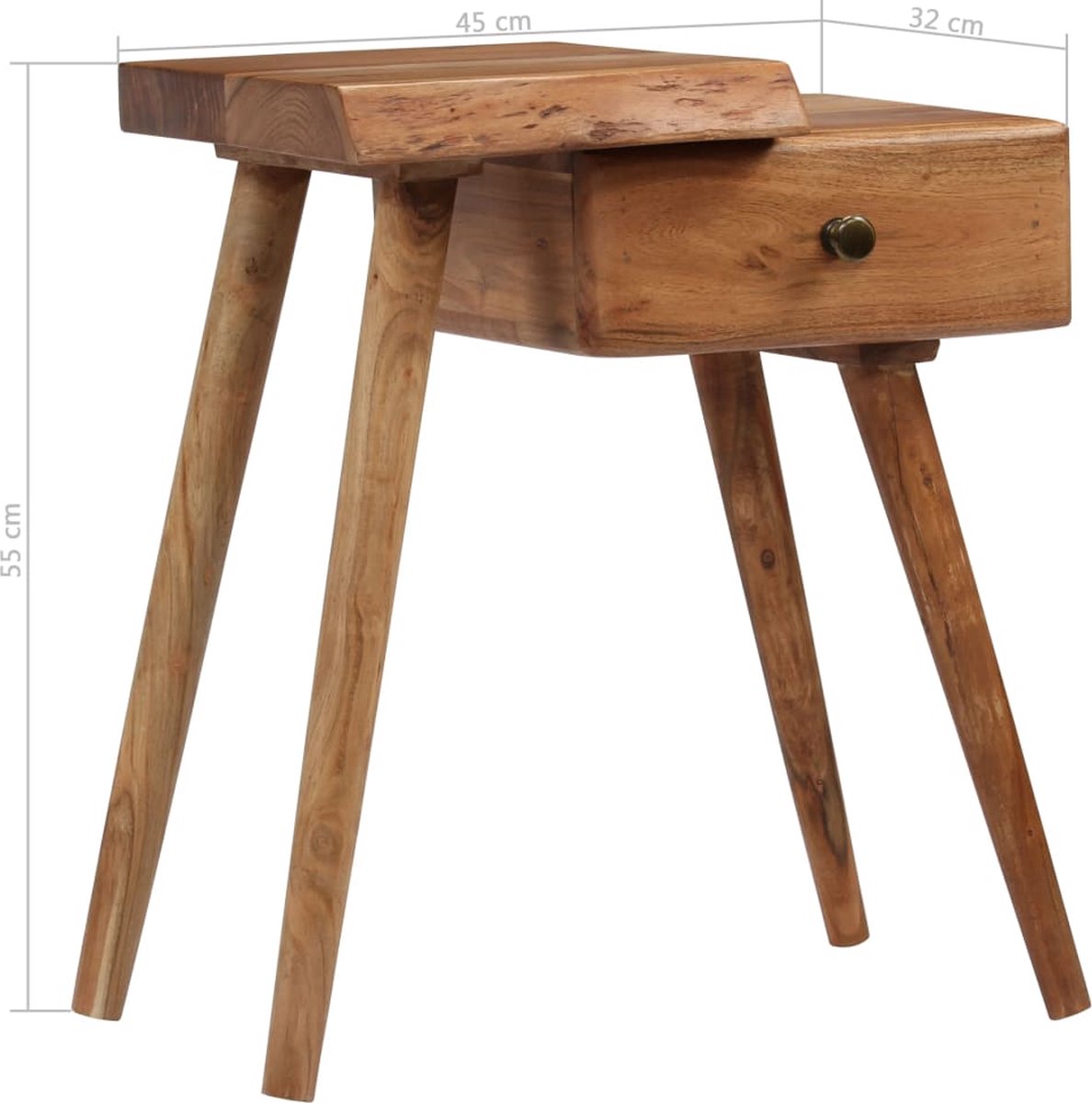 Vidaxl Nachtkastje 45x32x55 Cm Massief Acaciahout - Bruin