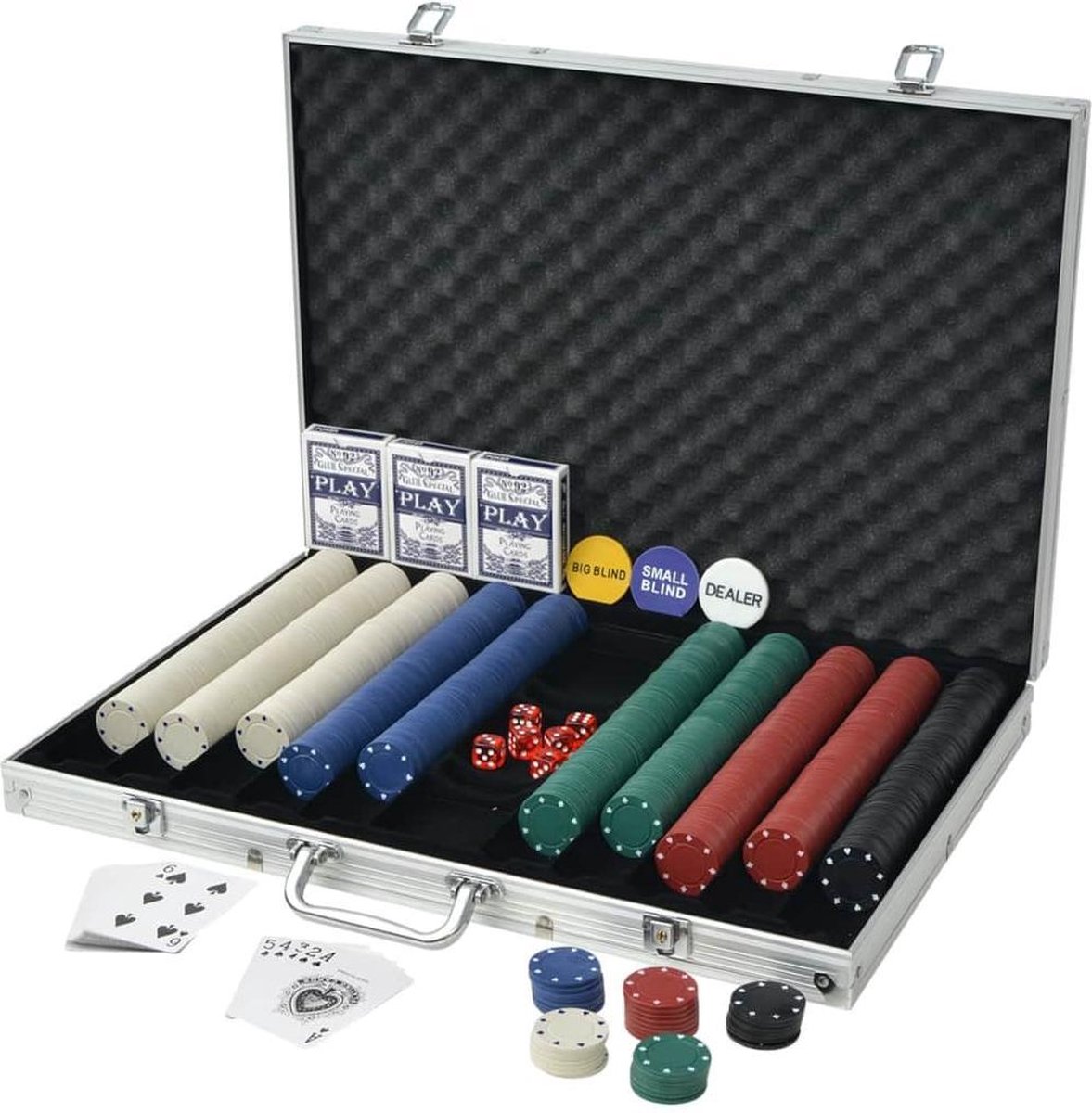Vidaxl Pokerset Met 1000 Chips Aluminium