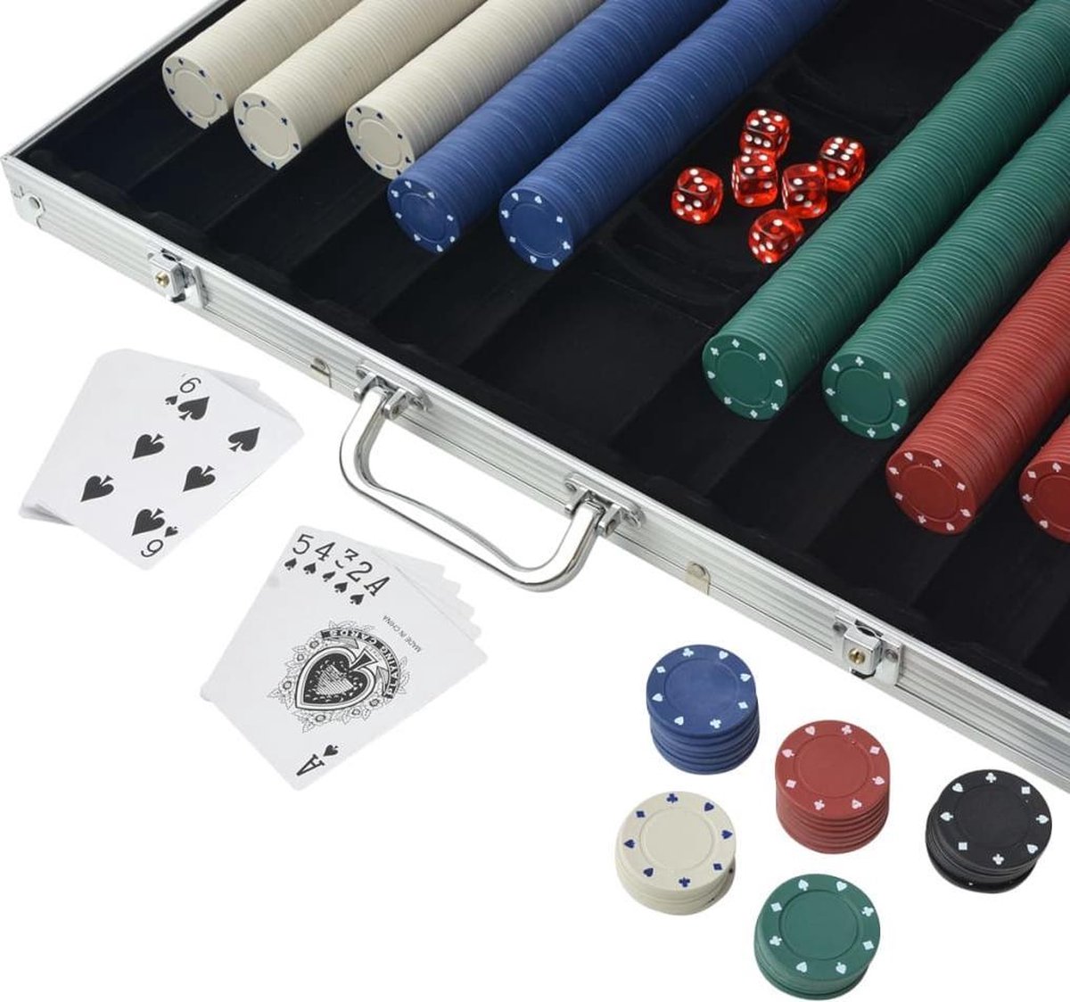 Vidaxl Pokerset Met 1000 Chips Aluminium
