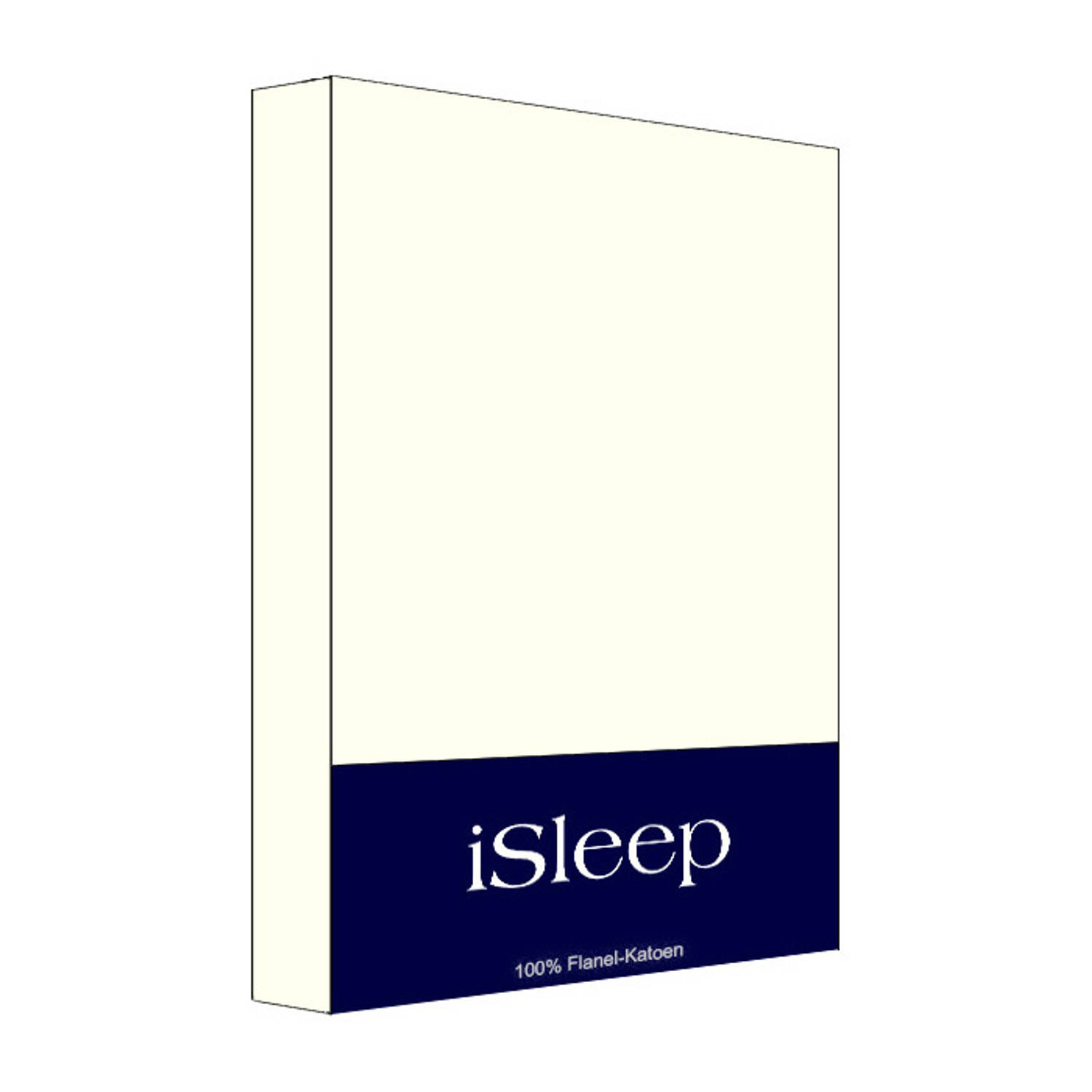 iSleep Hoeslaken Flanel Katoen - 120x200 - Licht - Beige