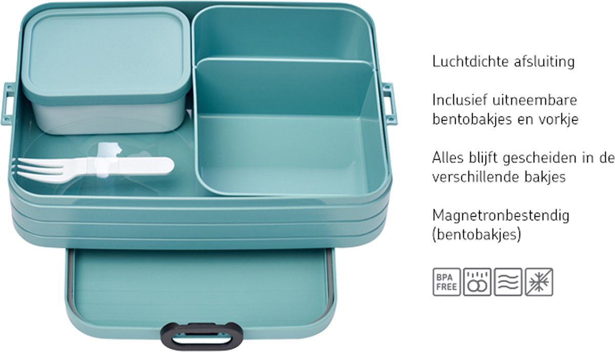 Mepal Lunchbox Bento Large 17 X 25,5 X 6,5 Cm - Wit