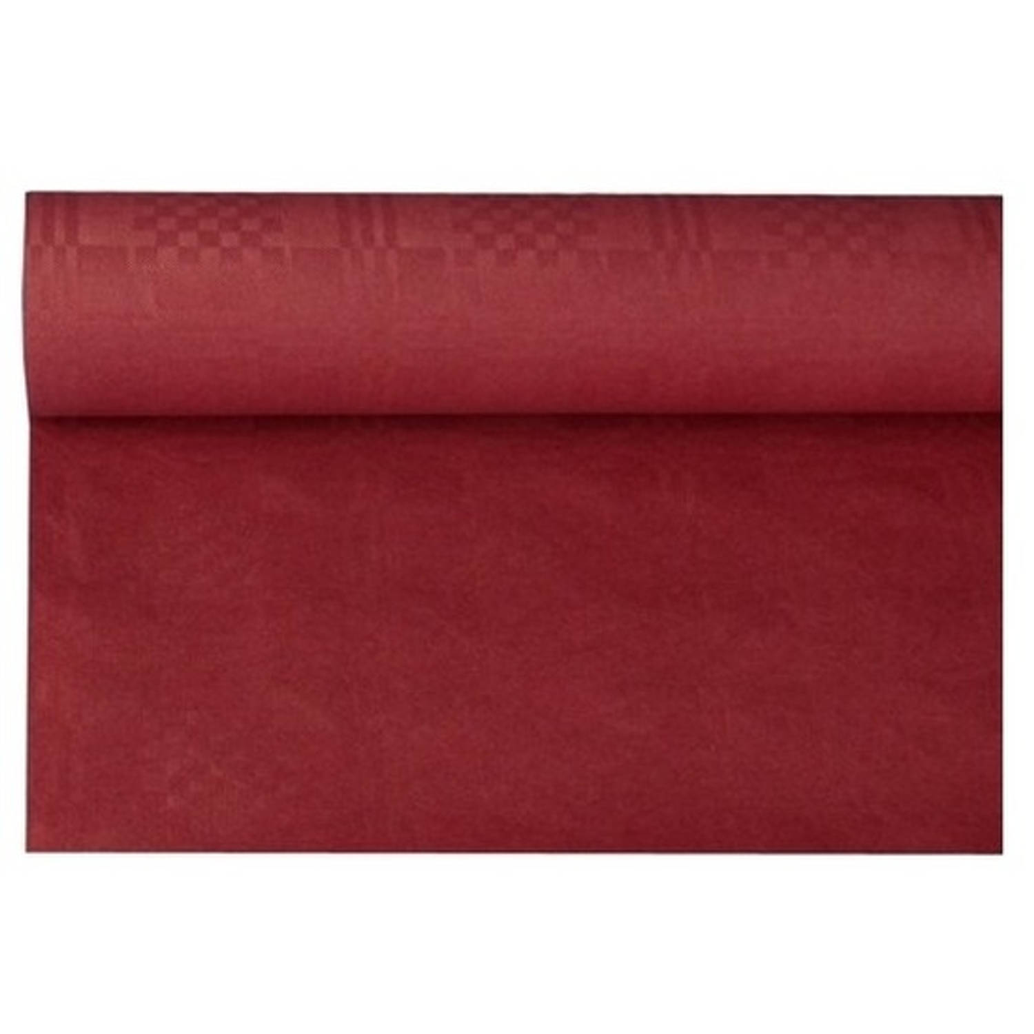 Haza Original Bordeaux Papieren Tafellaken/tafelkleed 800 X 118 Cm Op Rol - Bordeaux Rode Thema Tafeldecoratie Versieringen - Rood