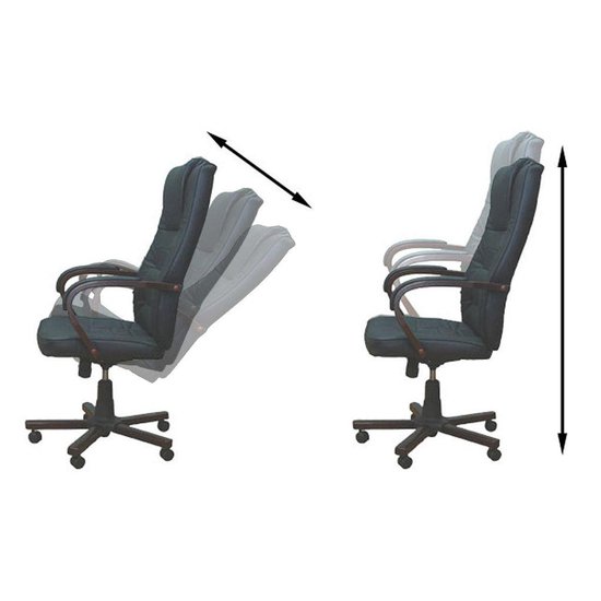 Vidaxl Bureaustoel Directie S210 Leer Met Hout - Zwart