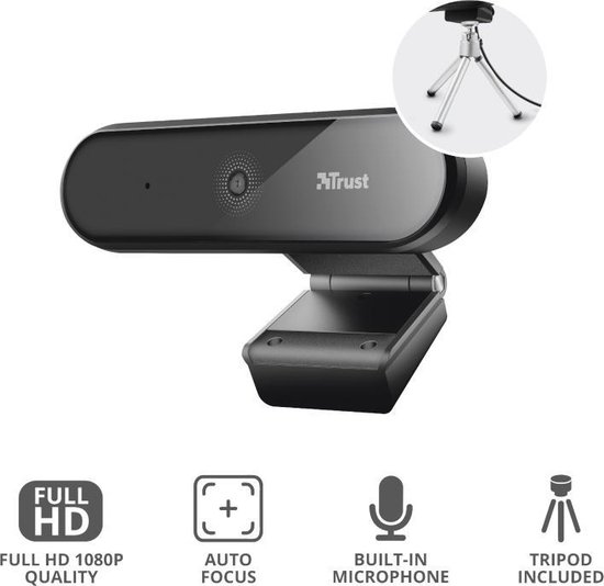 Trust Tyro Full HD Webcam - Zwart