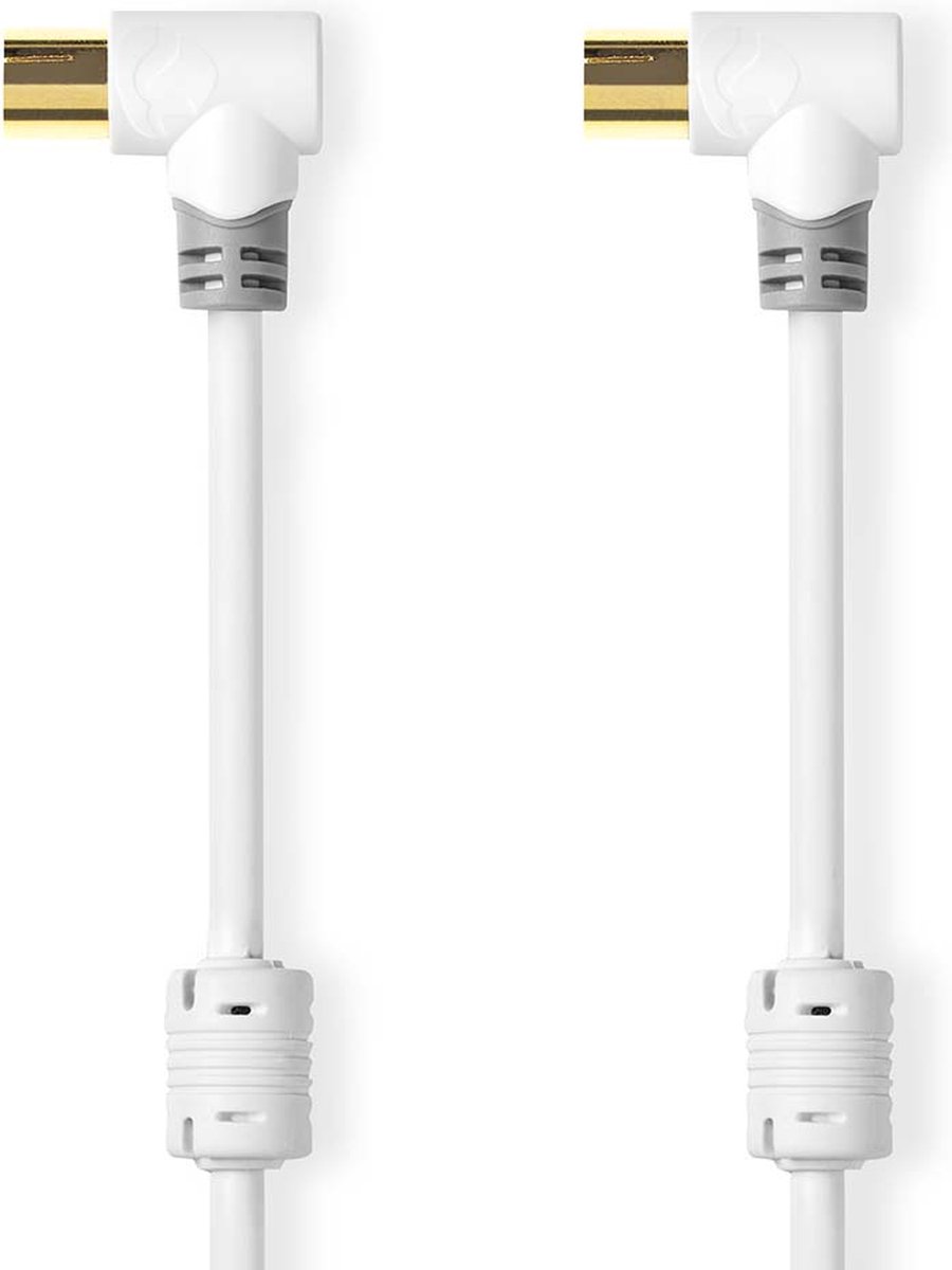 Nedis Coax Antennekabel 100 dB Male - Female 5 Meter Wit