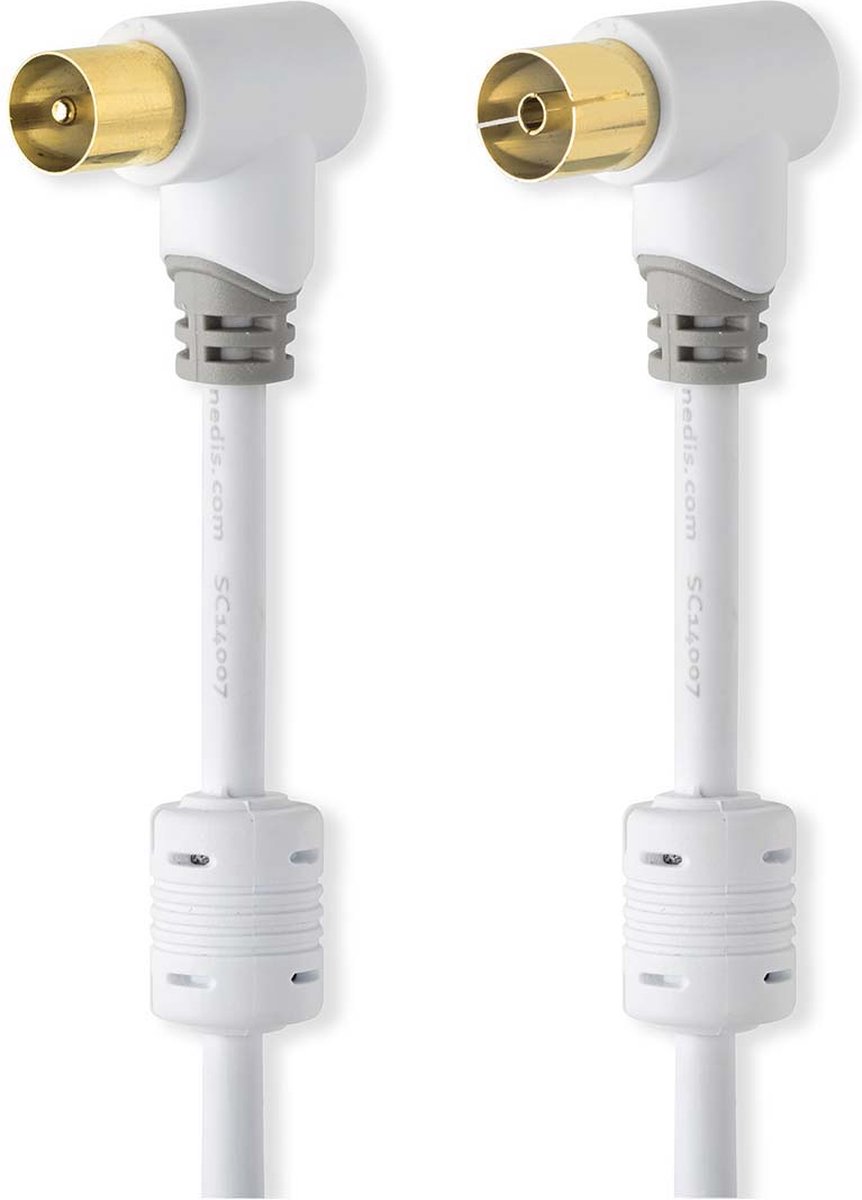 Nedis Coax Antennekabel 100 dB Male - Female 5 Meter Wit