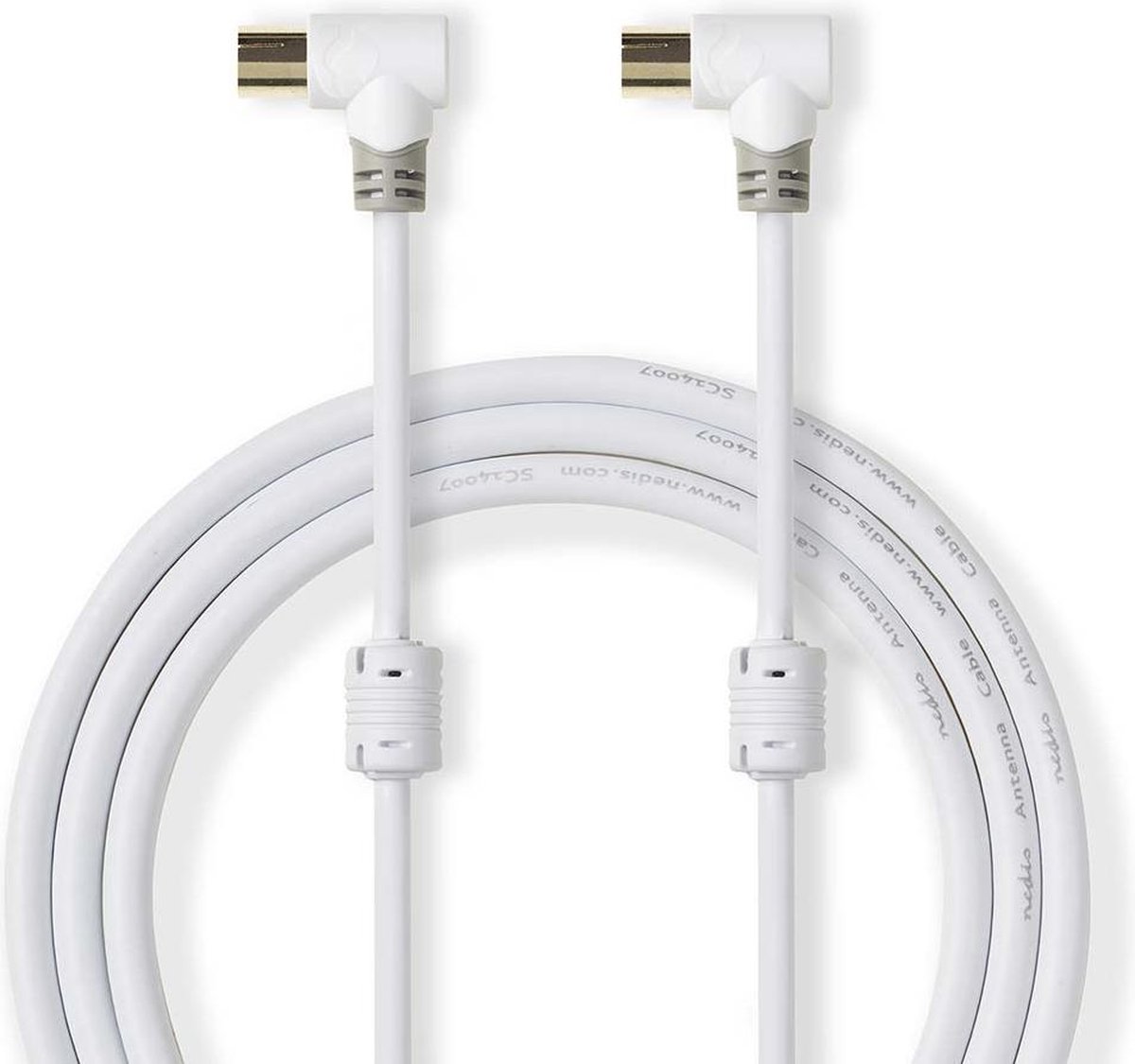 Nedis Coax Antennekabel 100 dB Male - Female 5 Meter Wit