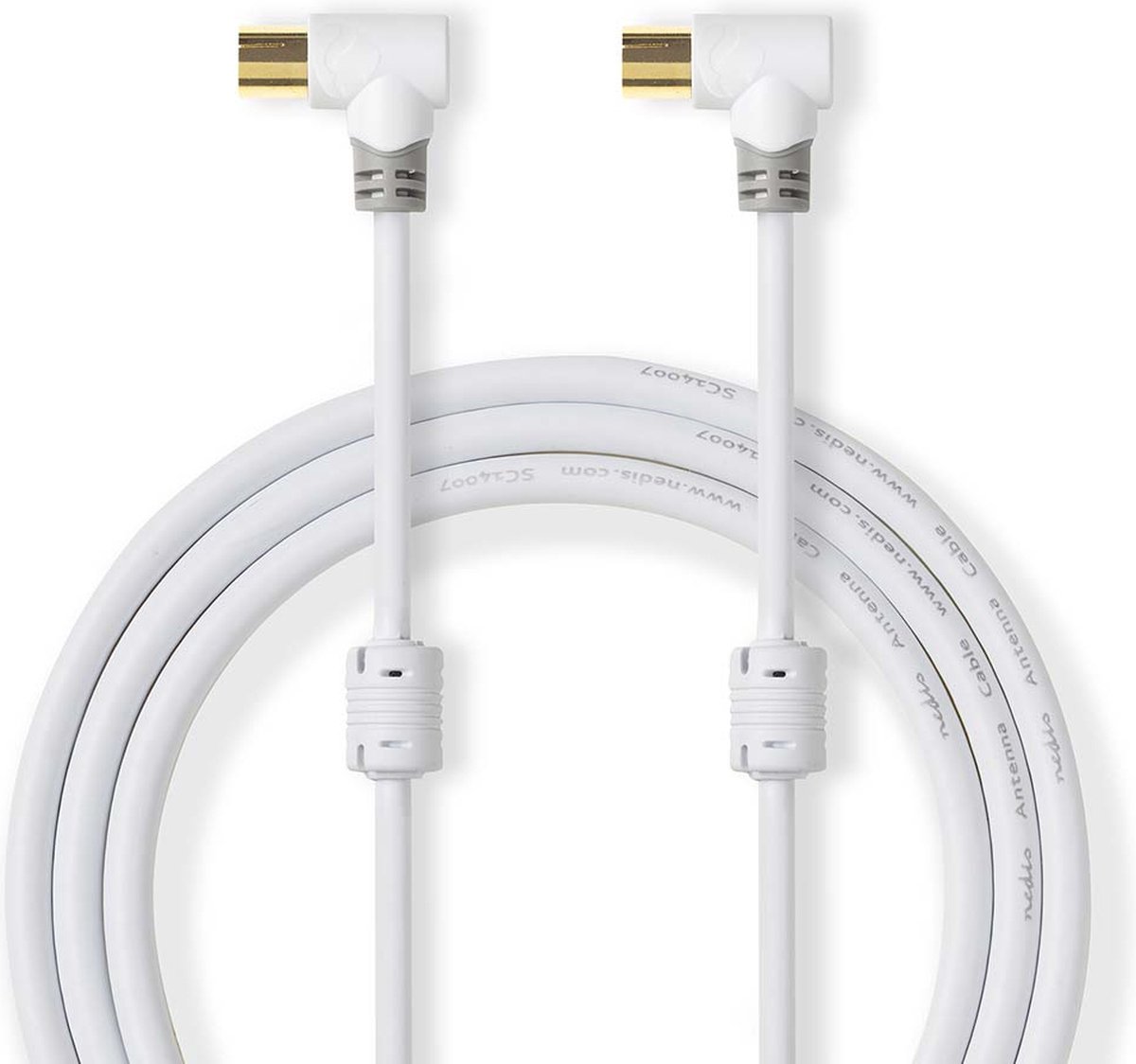 Nedis Coax Antennekabel 100 dB Male - Female 5 Meter Wit