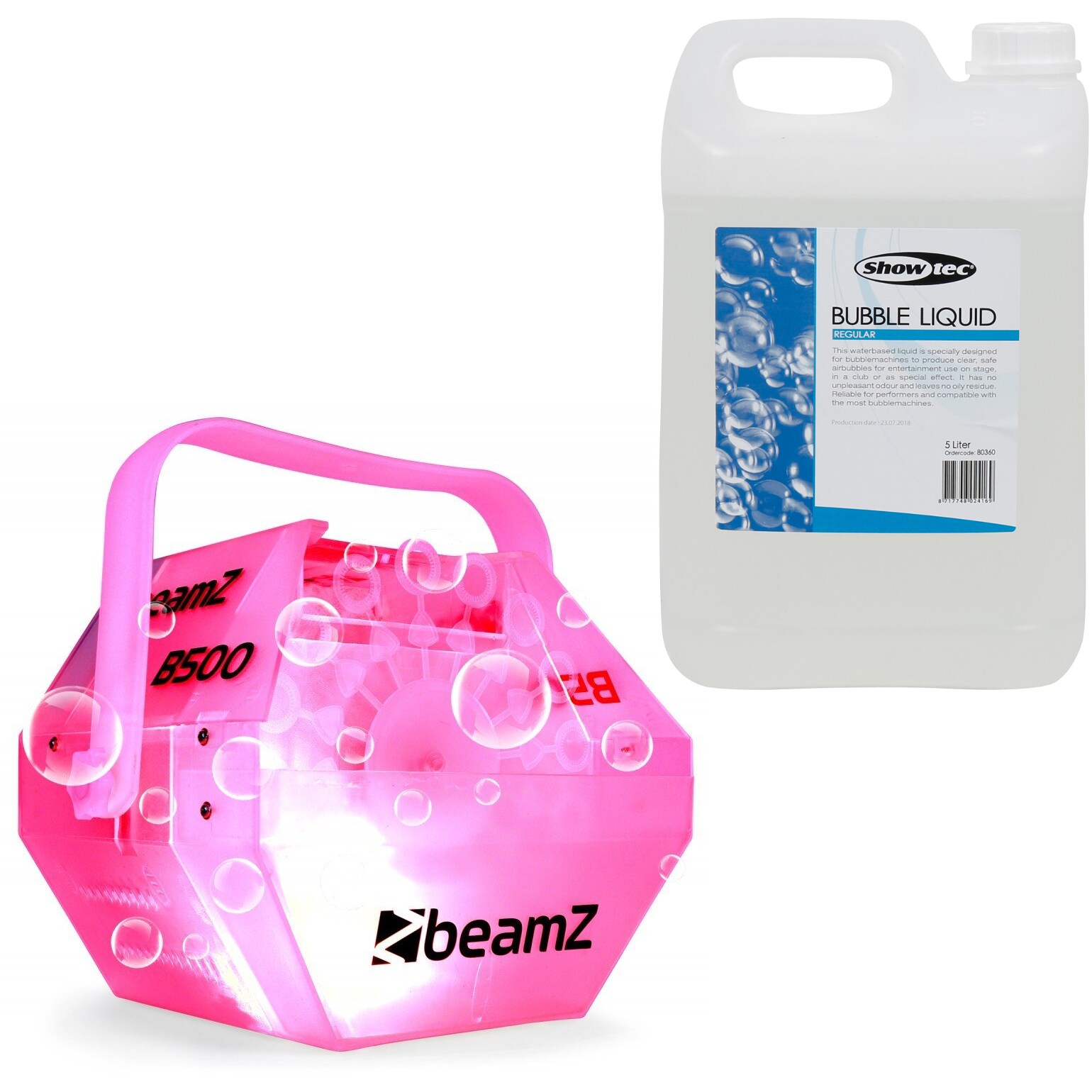 BEAMZ B500LED + bellenblaasvloeistof (5 liter)