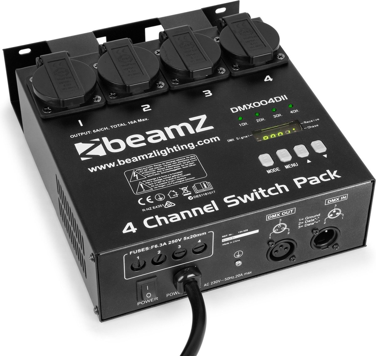 BEAMZ DMX-004DII 4-kanaals switchpack