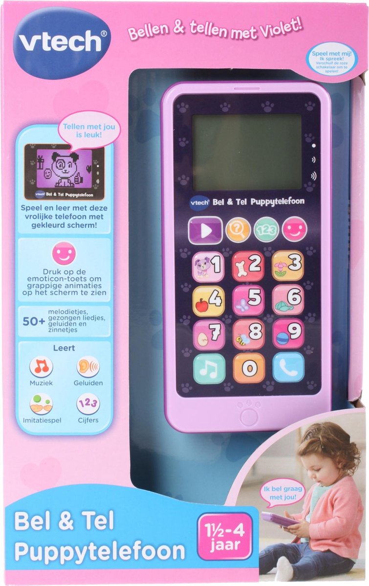 Vtech Bel & Tel Puppytelefoon - Roze