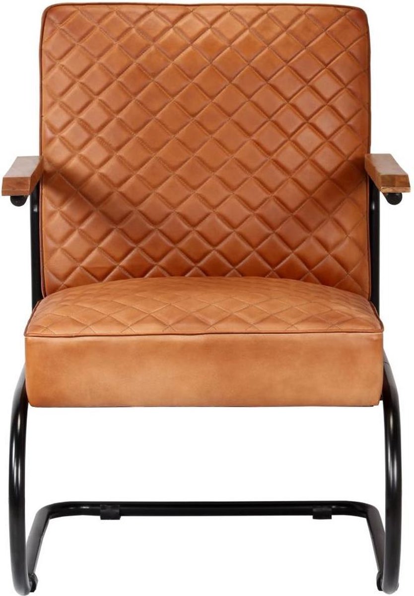 Vidaxl Fauteuil 63x75x88 Cm Echt Leer Licht - Bruin