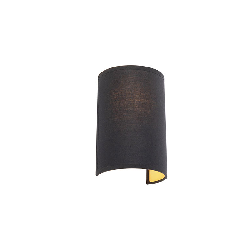 QAZQA Moderne wandlamp en goud - Simple Drum - Zwart