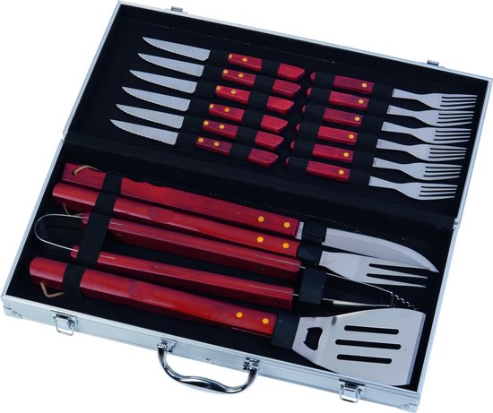 BBQ Collection 17-delige Rvs Barbecue Gereedschap Set In Koffer