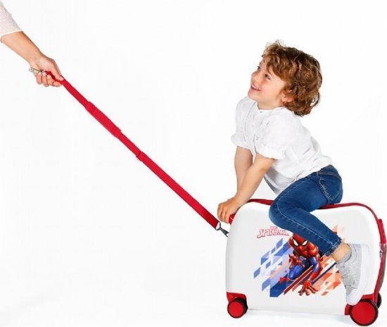 Marvel Spiderman Ride On Rol Zit Koffer 4w - Wit