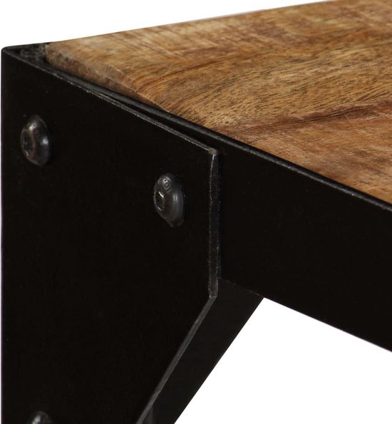 Vidaxl Eettafel 120 Cm Massief Ruw Mangohout En Staal - Bruin
