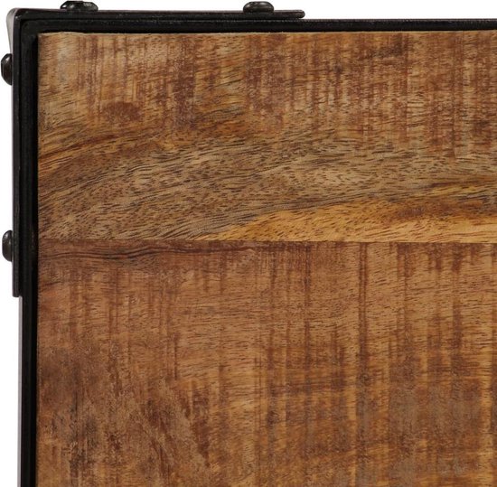 Vidaxl Eettafel 120 Cm Massief Ruw Mangohout En Staal - Bruin