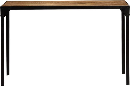 Vidaxl Eettafel 120 Cm Massief Ruw Mangohout En Staal - Bruin