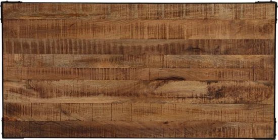 Vidaxl Eettafel 120 Cm Massief Ruw Mangohout En Staal - Bruin