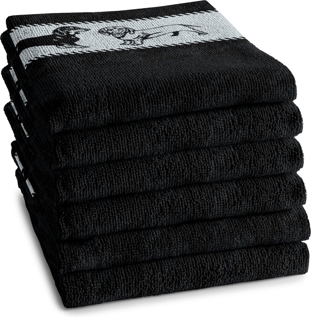DDDDD Saar Keukendoek (Set Van 6) - 100% Katoen - Black - Blauw