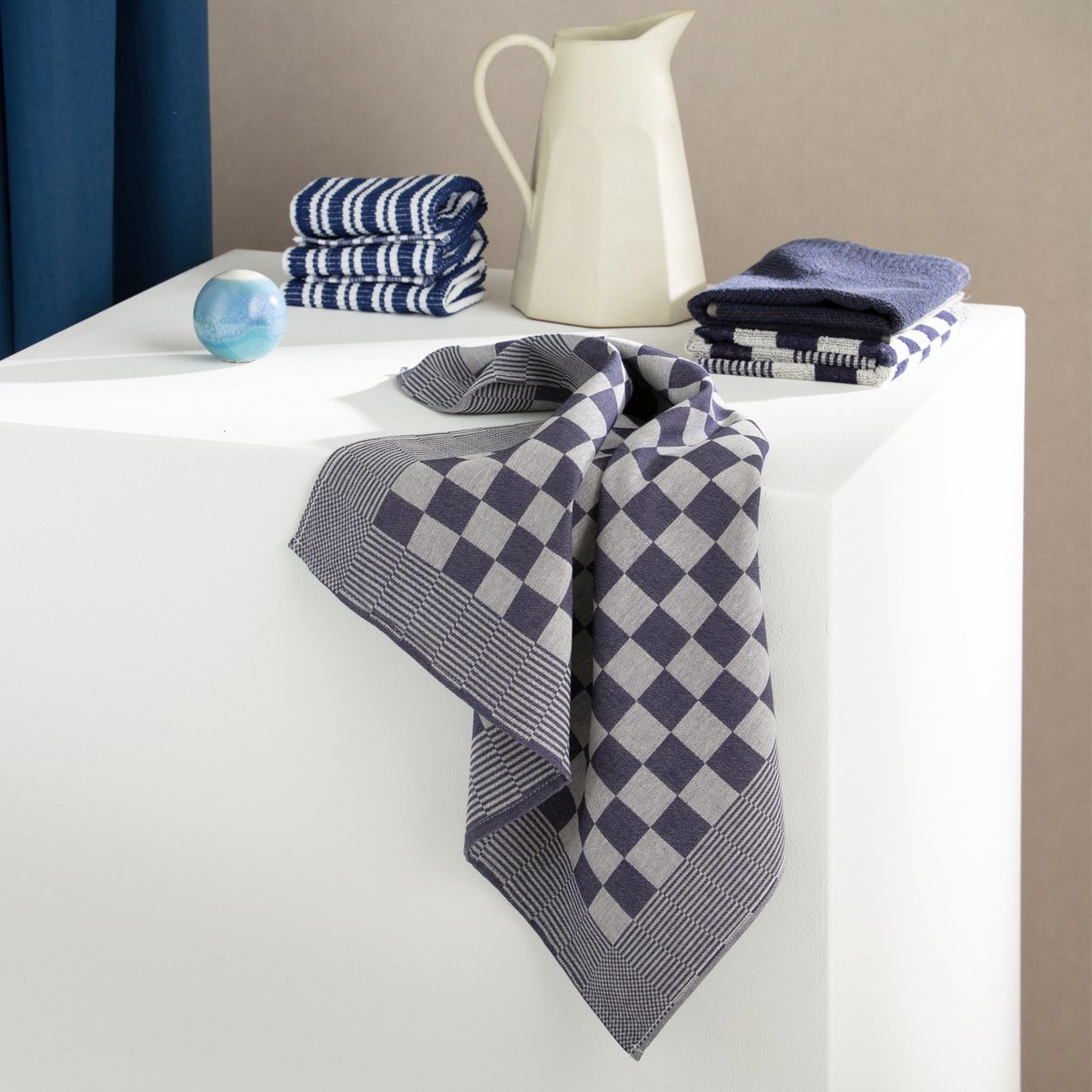 DDDDD Barbeque Keukendoek (Set Van 6) - 100% Katoen - Blue - Blauw