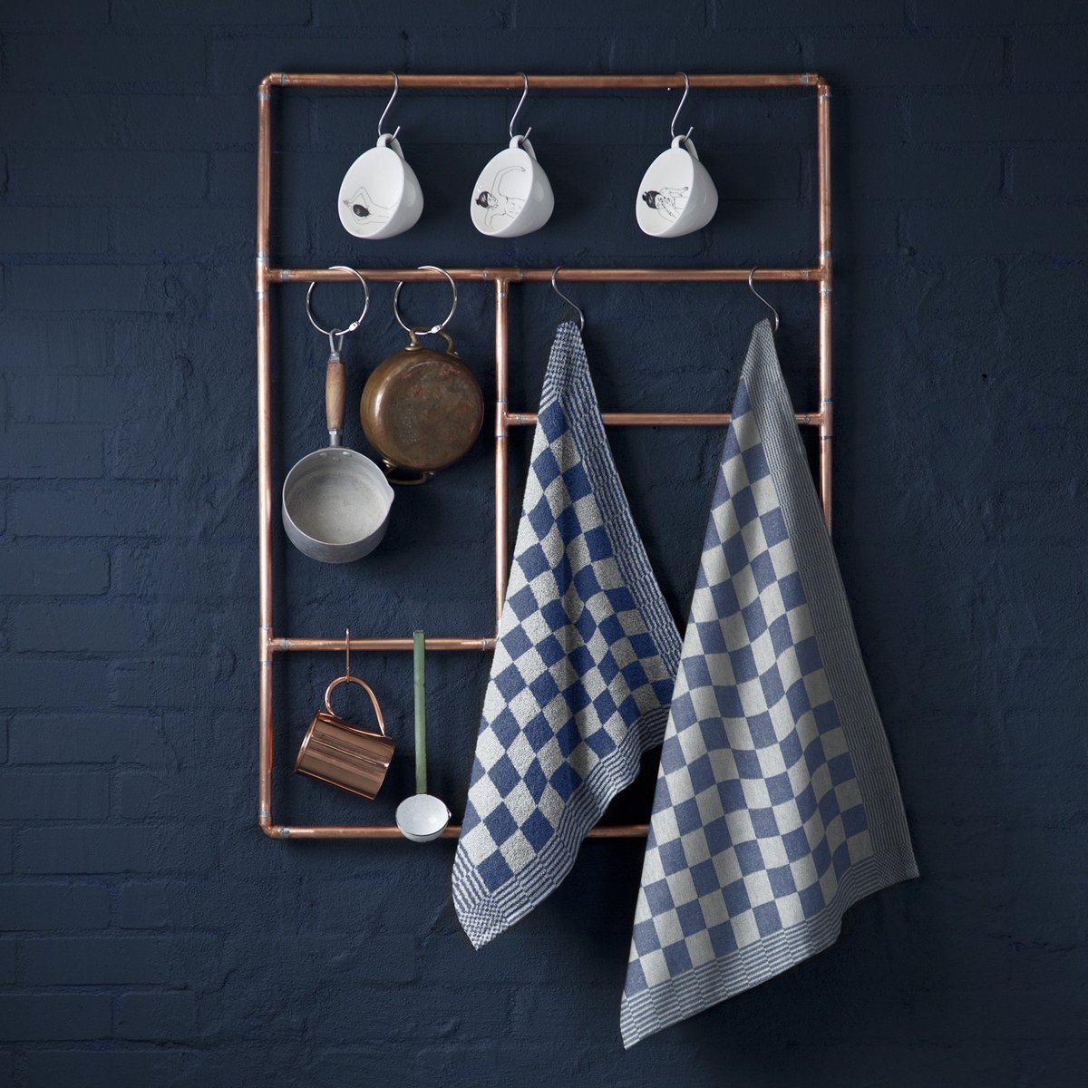 DDDDD Barbeque Keukendoek (Set Van 6) - 100% Katoen - Blue - Blauw