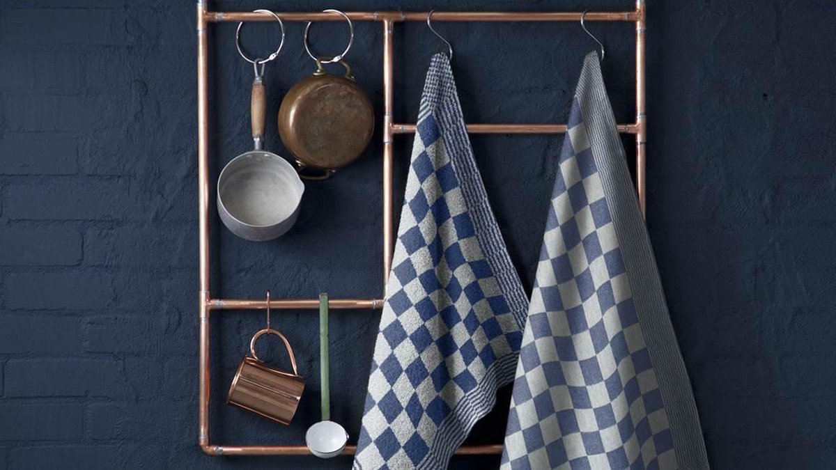 DDDDD Barbeque Keukendoek (Set Van 6) - 100% Katoen - Blue - Blauw