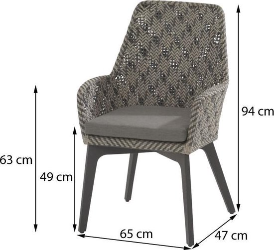4SO Savoy Dining Tuinstoel - Grijs
