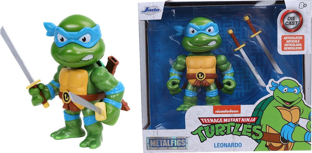 Jada speelfiguur Turtles Leonardo 10 cm die cast groen/geel